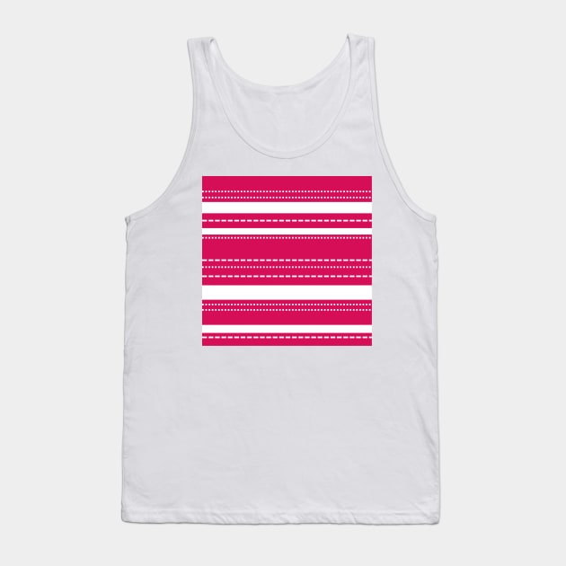 Pink and White striped pattern Tank Top by Annka47